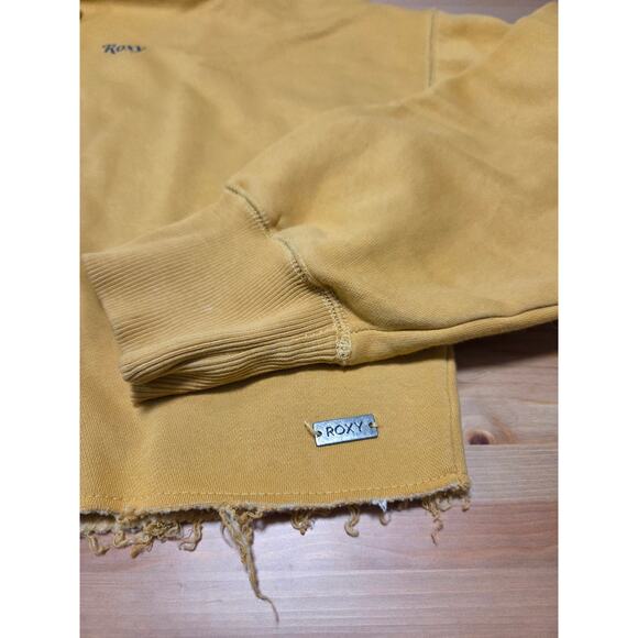 Roxy cut-off hoodie in yellow, womens size Small - Picture 3 of 7